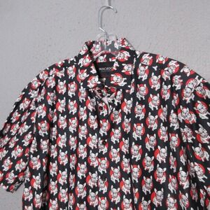 MACZOO Shirt Men French Bulldog Black Red Puppy Novelty Dog Lover Button Up NWT